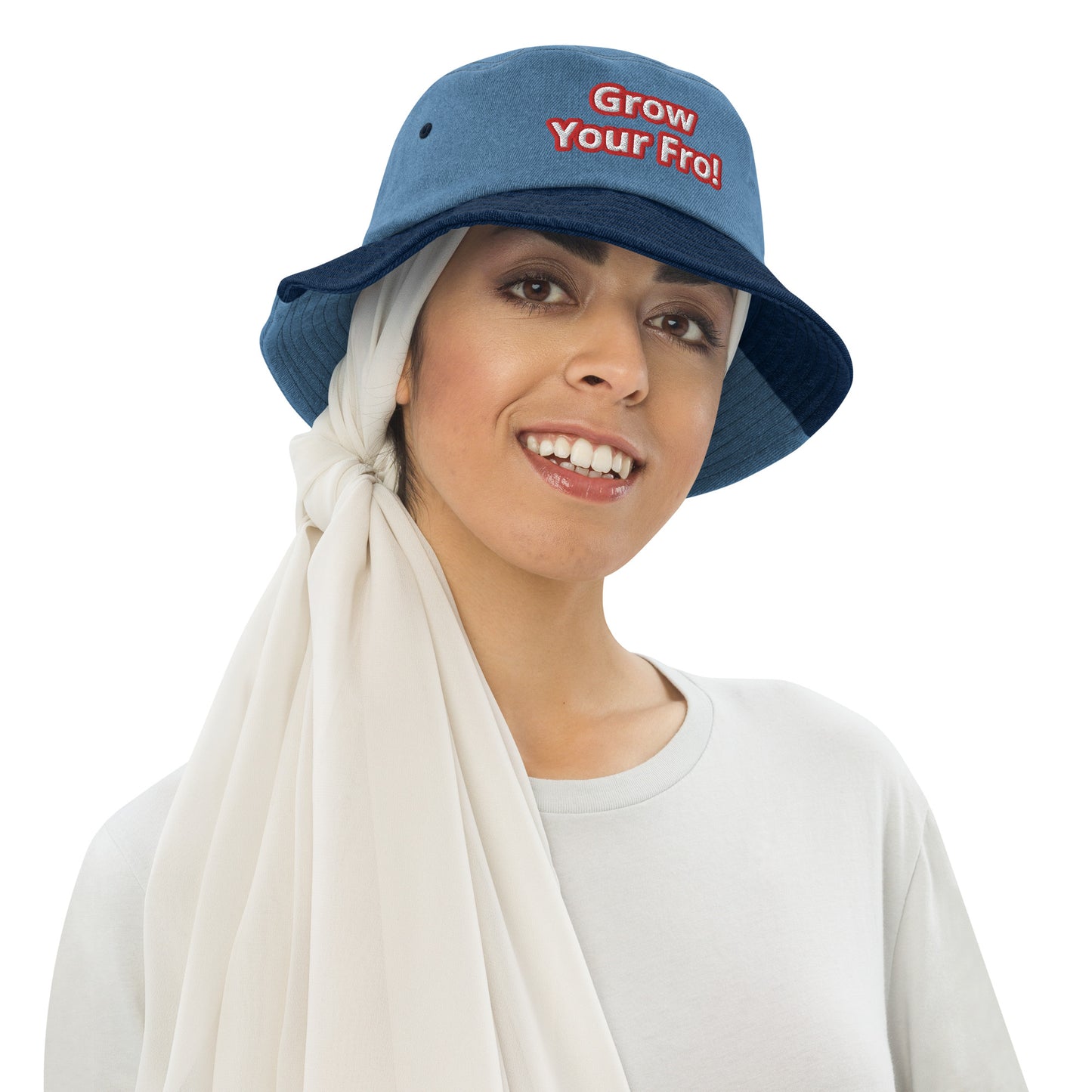 Grow Your Fro! Denim Bucket Hat