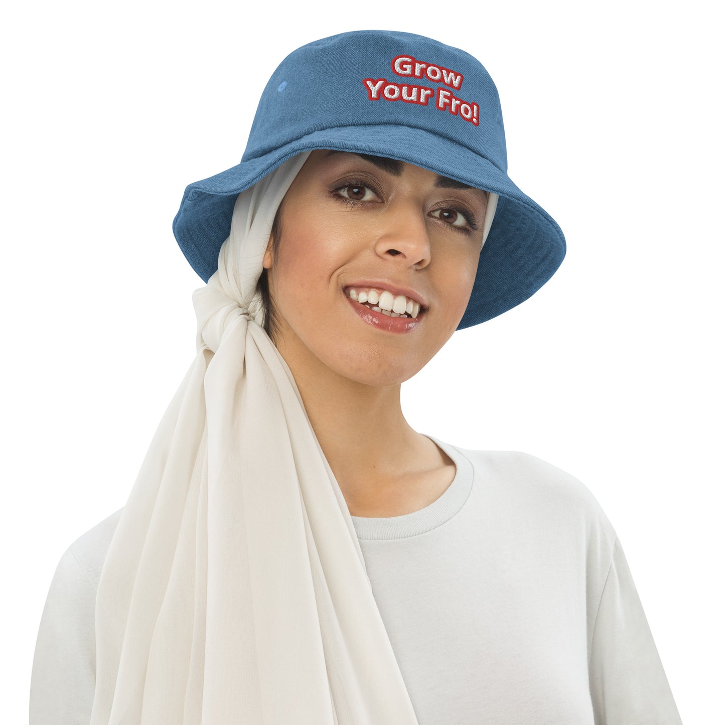Grow Your Fro! Denim Bucket Hat