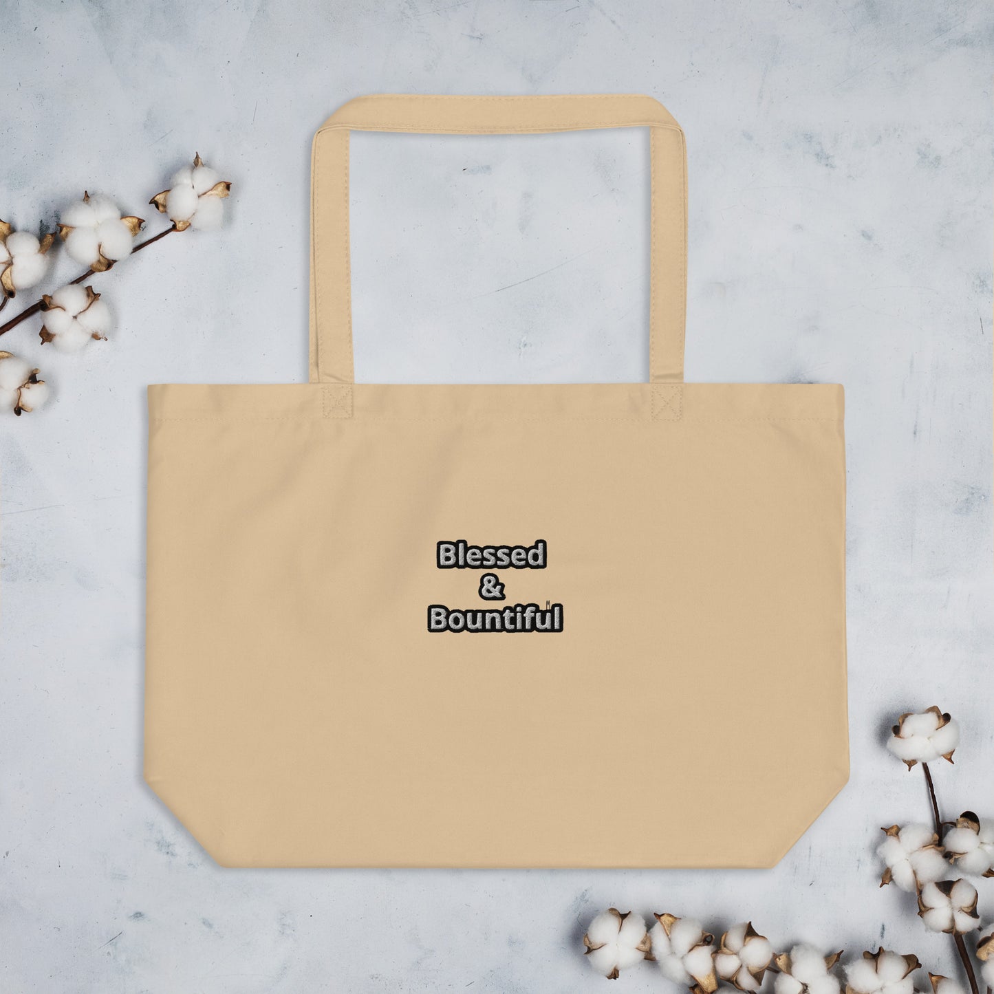 Blessed & Bountiful Large organic tote bag