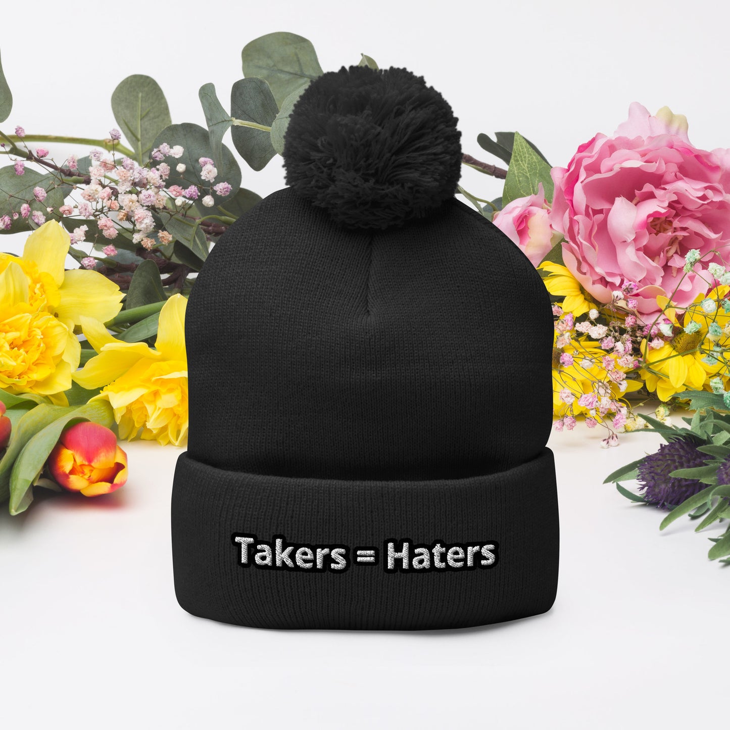 Takers = Haters Pom-Pom Beanie