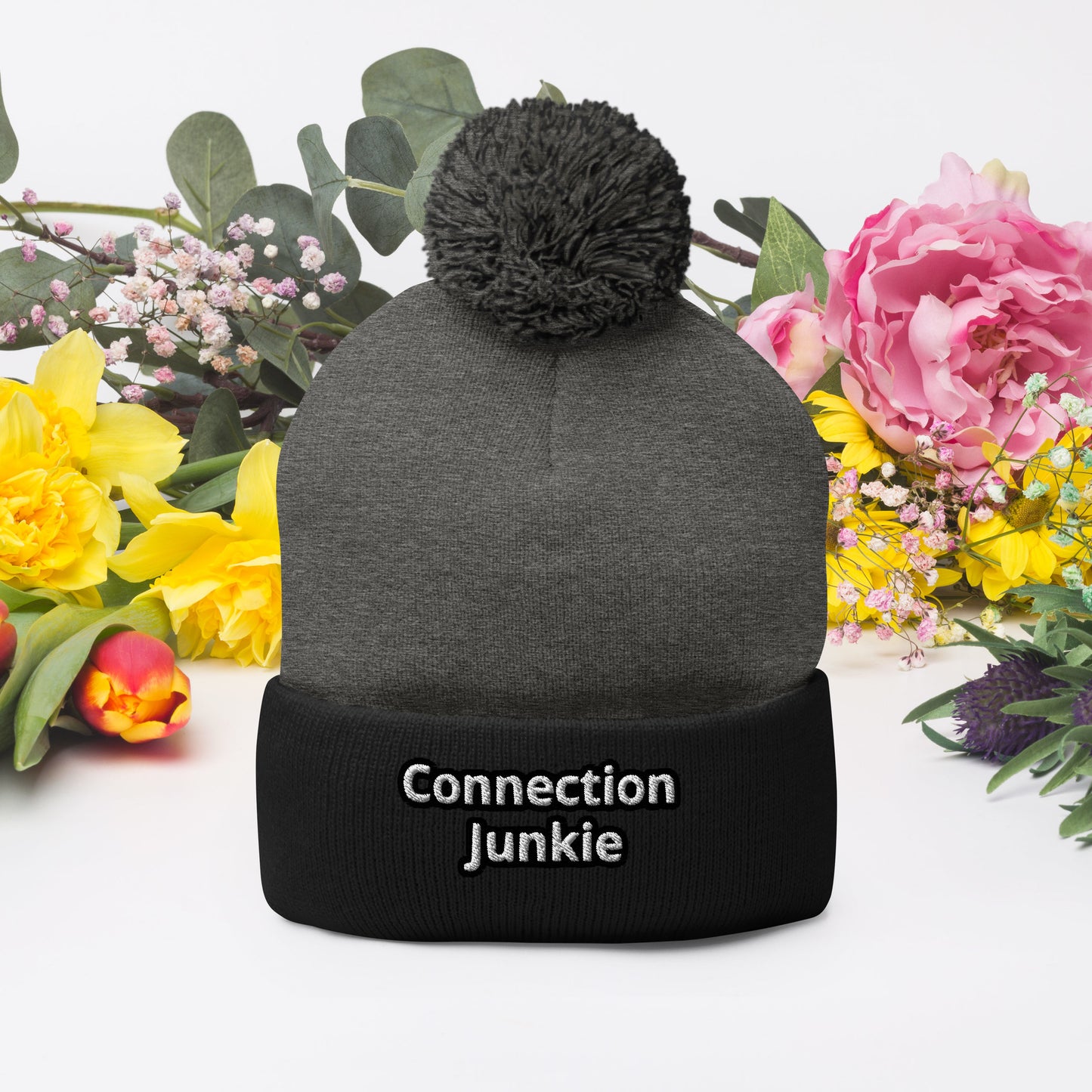 Connection Junkie Pom-Pom Beanie