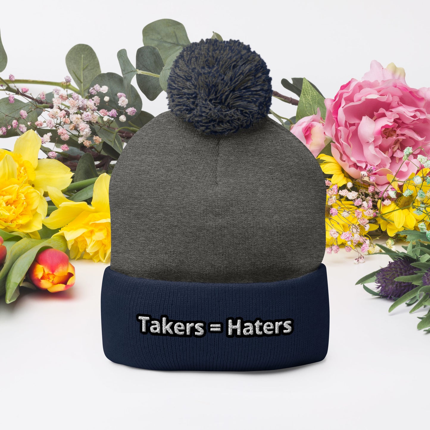 Takers = Haters Pom-Pom Beanie