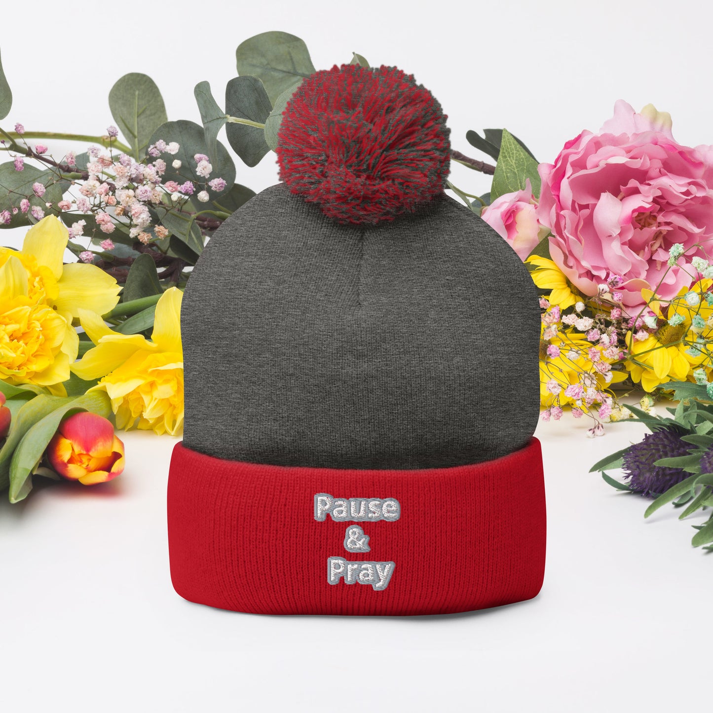 Pause & Pray Pom-Pom Beanie