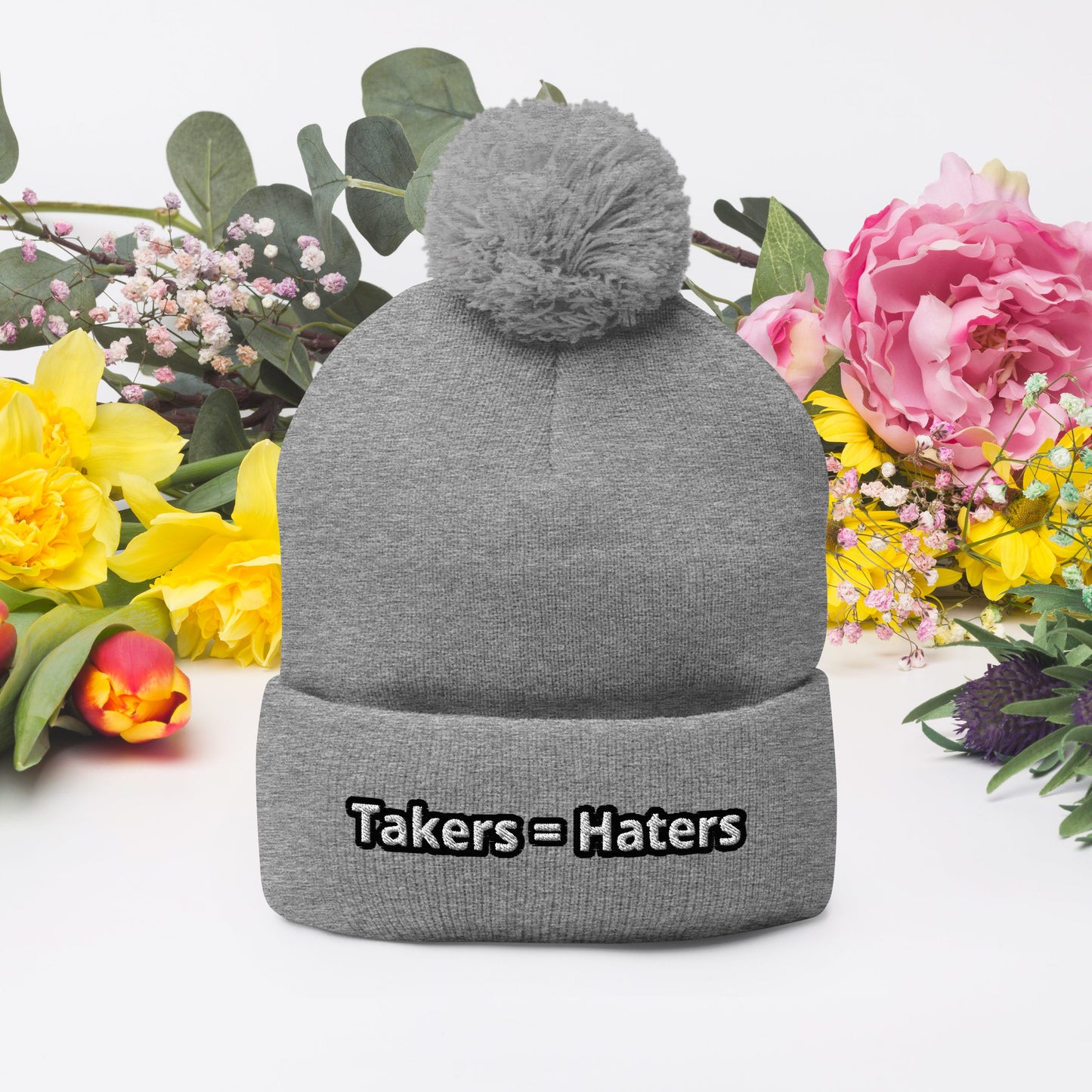 Takers = Haters Pom-Pom Beanie