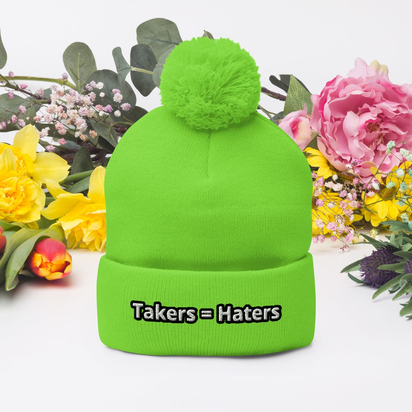 Takers = Haters Pom-Pom Beanie