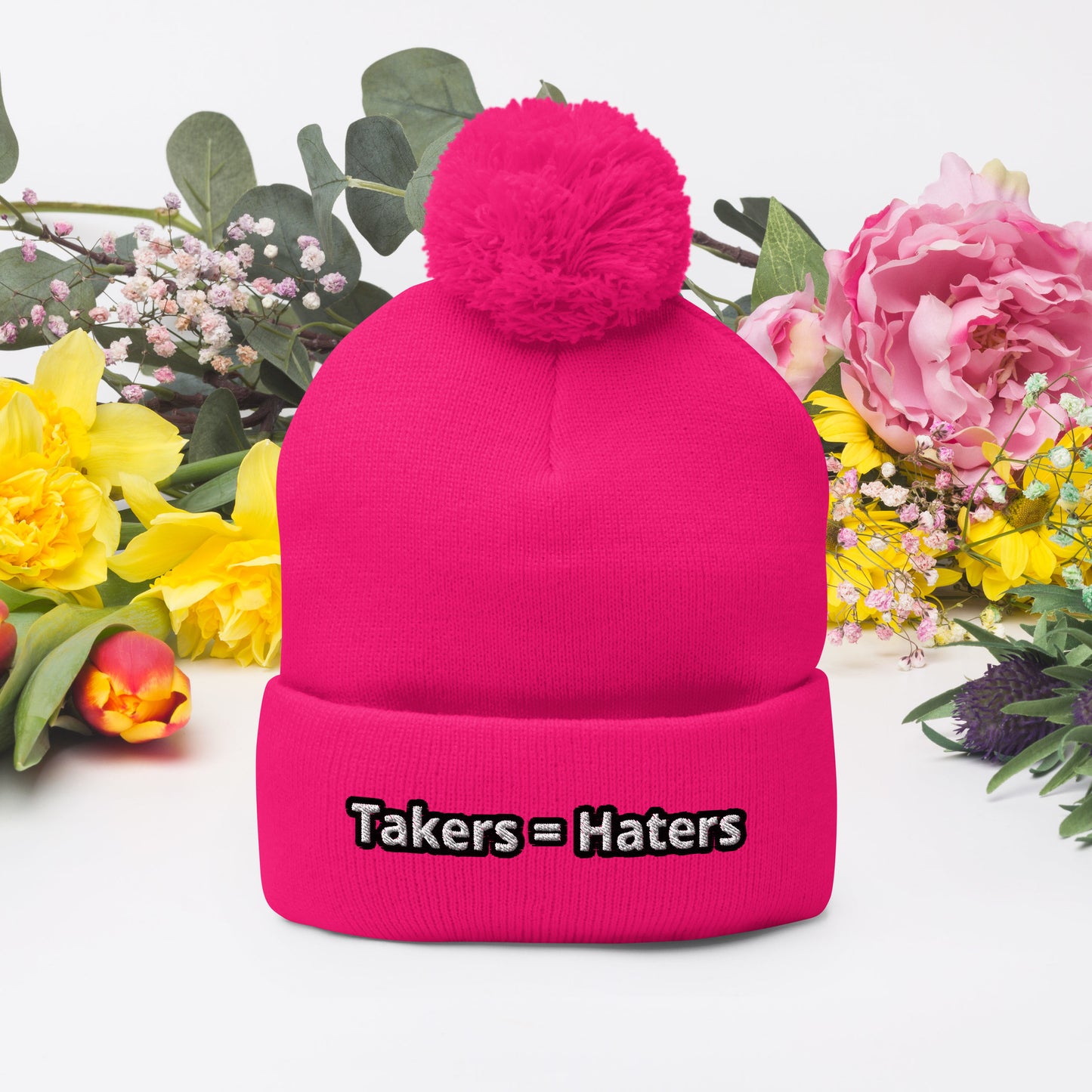 Takers = Haters Pom-Pom Beanie