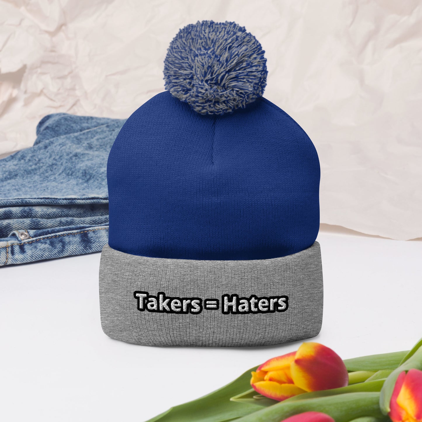 Takers = Haters Pom-Pom Beanie