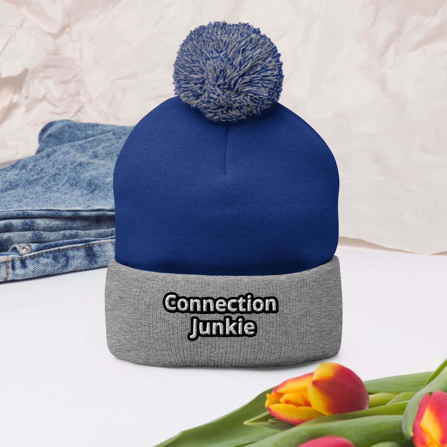 Connection Junkie Pom-Pom Beanie