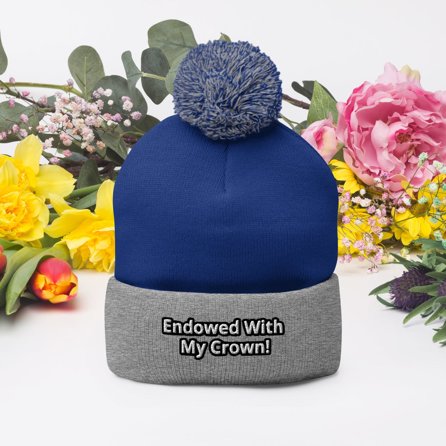 Endowed With My Crown! Pom-Pom Beanie