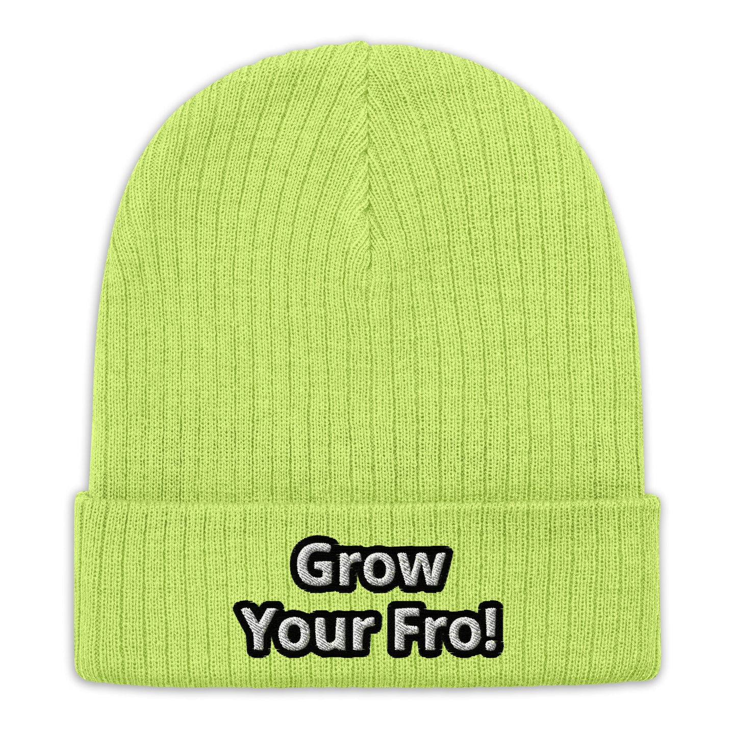 Grow Your Fro! Ribbed knit beanie