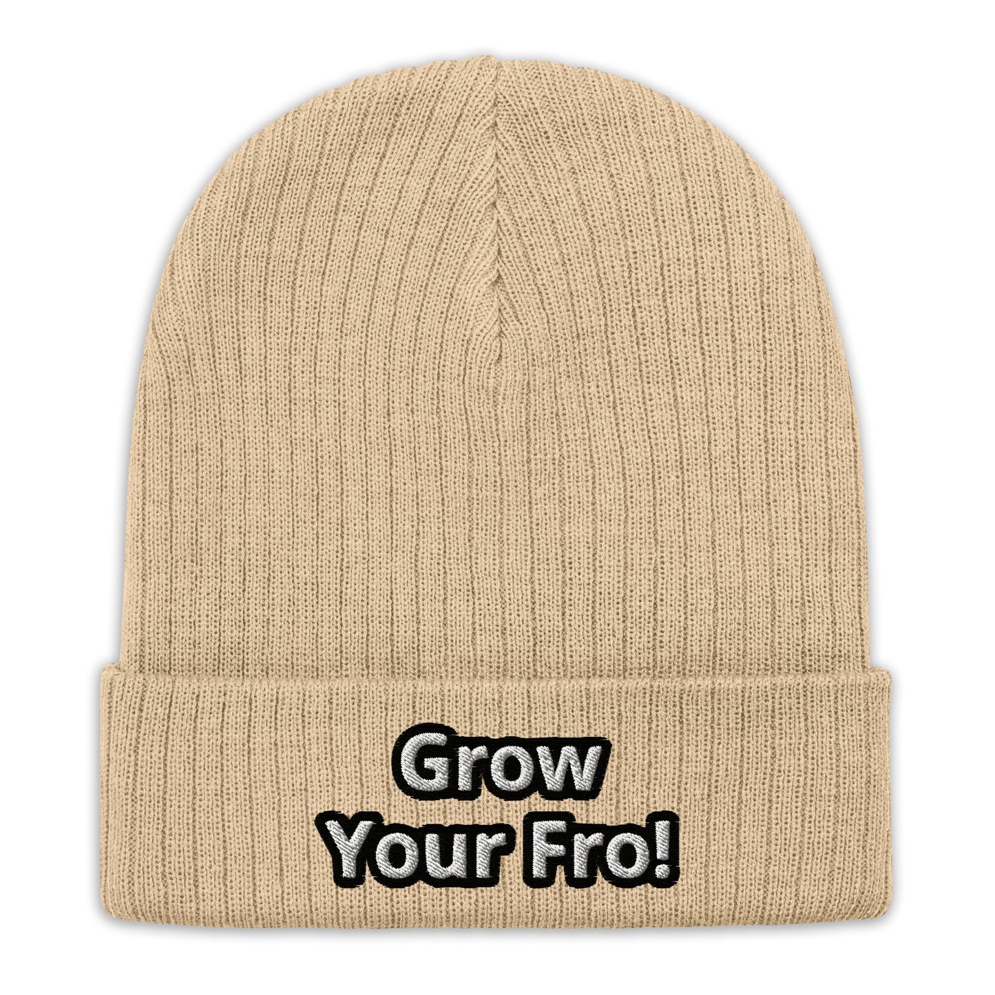 Grow Your Fro! Ribbed knit beanie