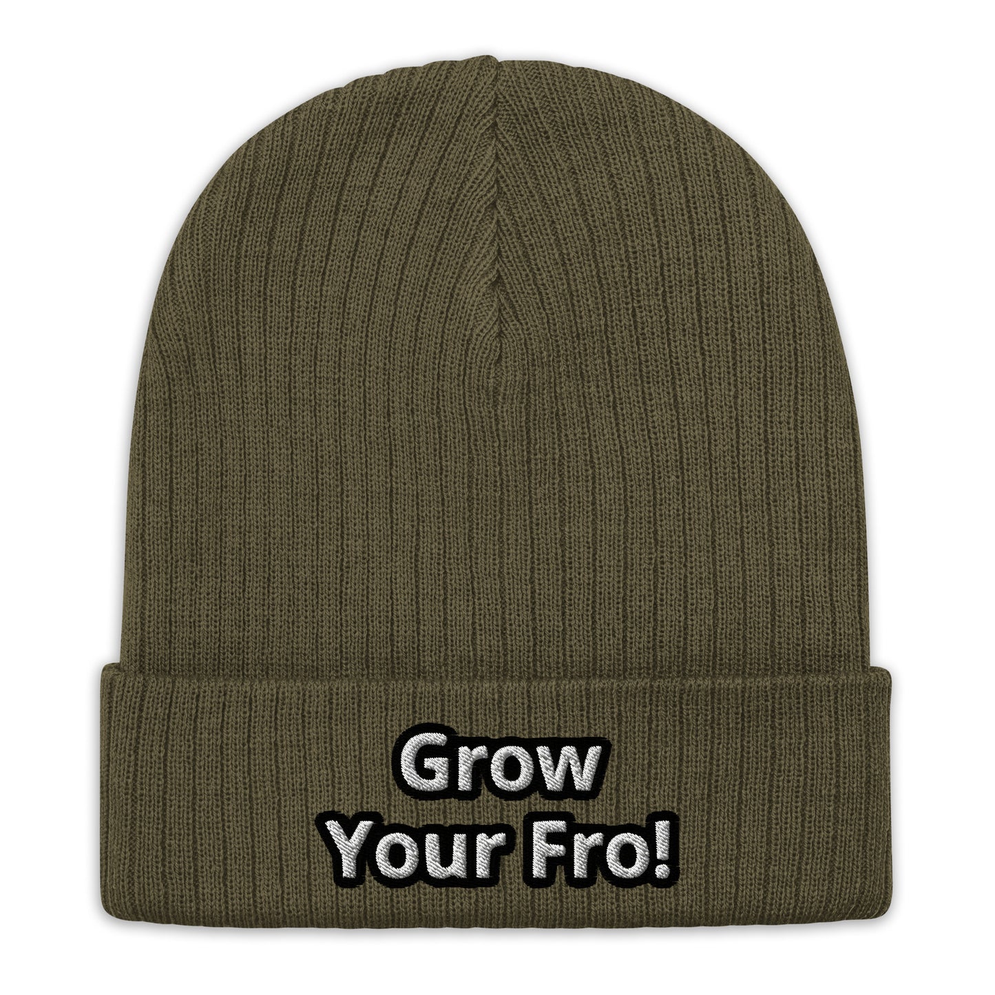 Grow Your Fro! Ribbed knit beanie