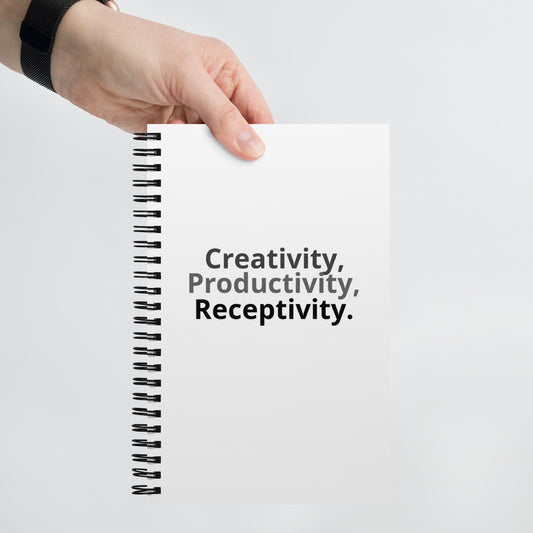 Creativity Productivity Receptivity Spiral notebook