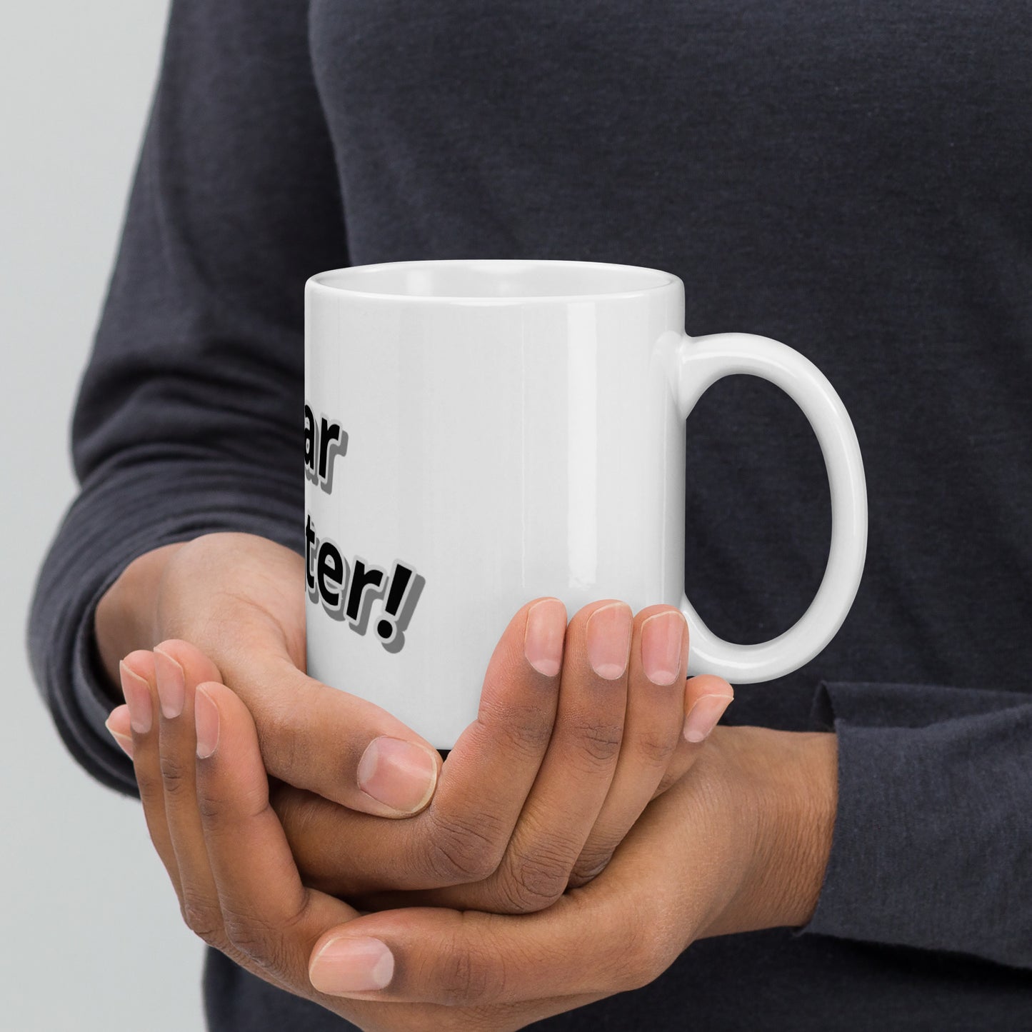 Fear Fighter! White glossy mug