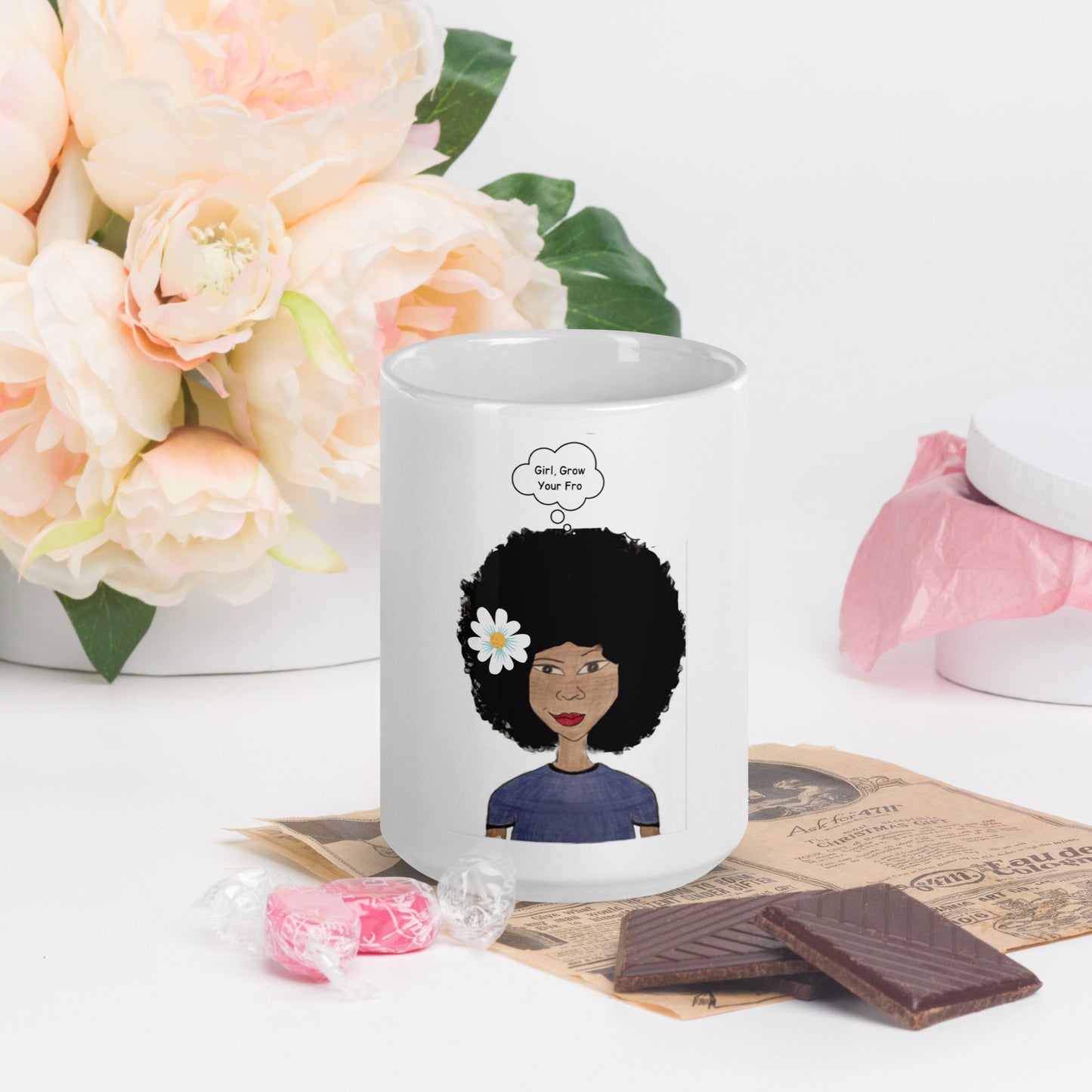 Girl, Grow Your Fro! White Glossy Mug