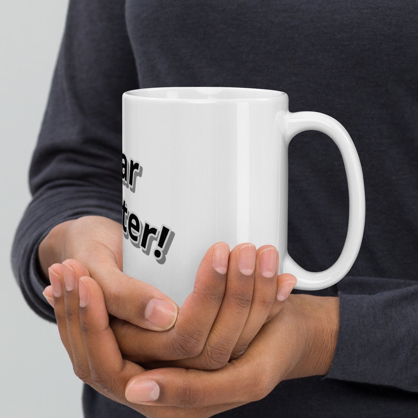 Fear Fighter! White glossy mug