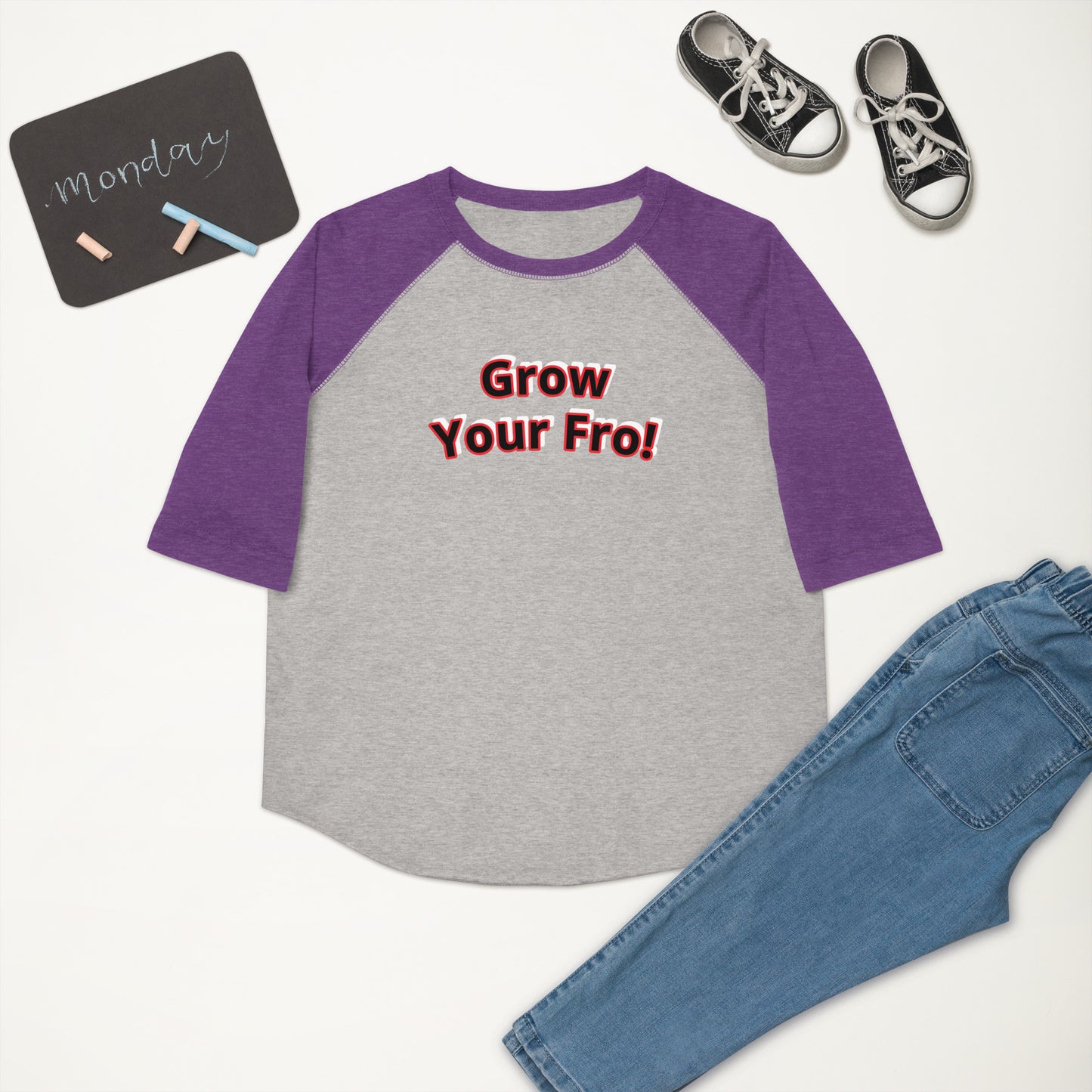 Grow Your Fro! Youth baseball shirt