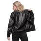Choose Joy Leather Bomber Jacket