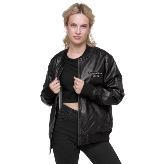 Connection Junkie Leather Bomber Jacket