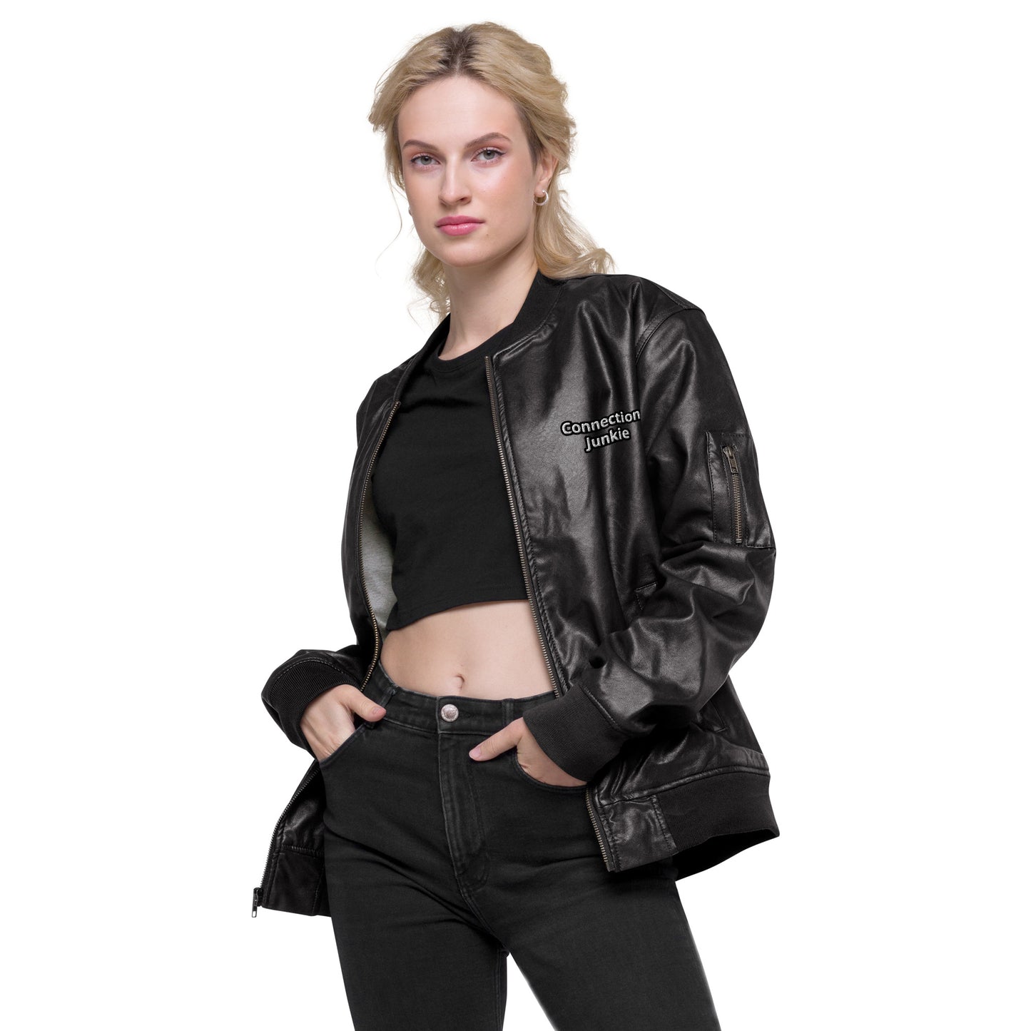 Connection Junkie Leather Bomber Jacket