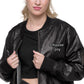 Choose Joy Leather Bomber Jacket