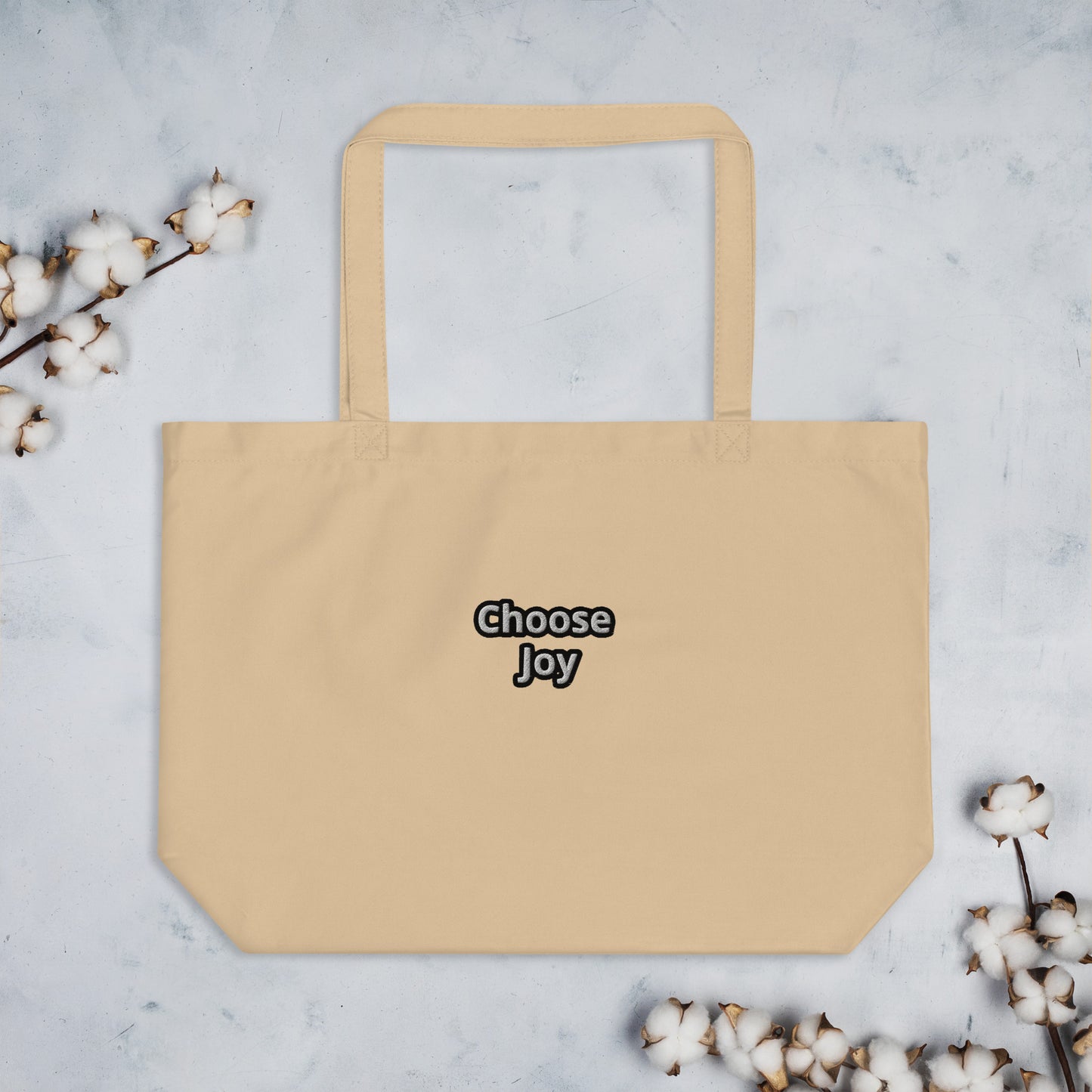 Choose Joy Large organic tote bag
