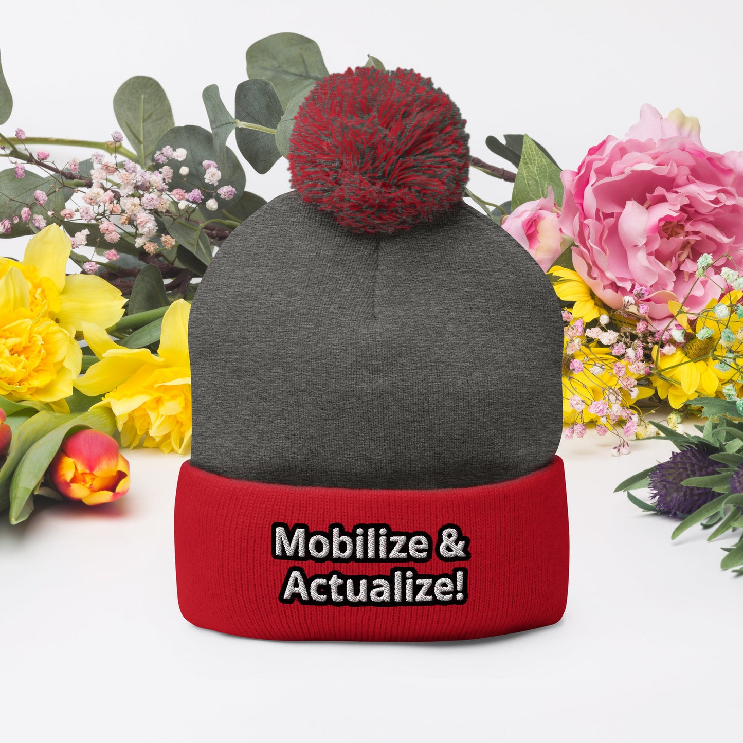 Mobilize & Actualize! Pom-Pom Beanie