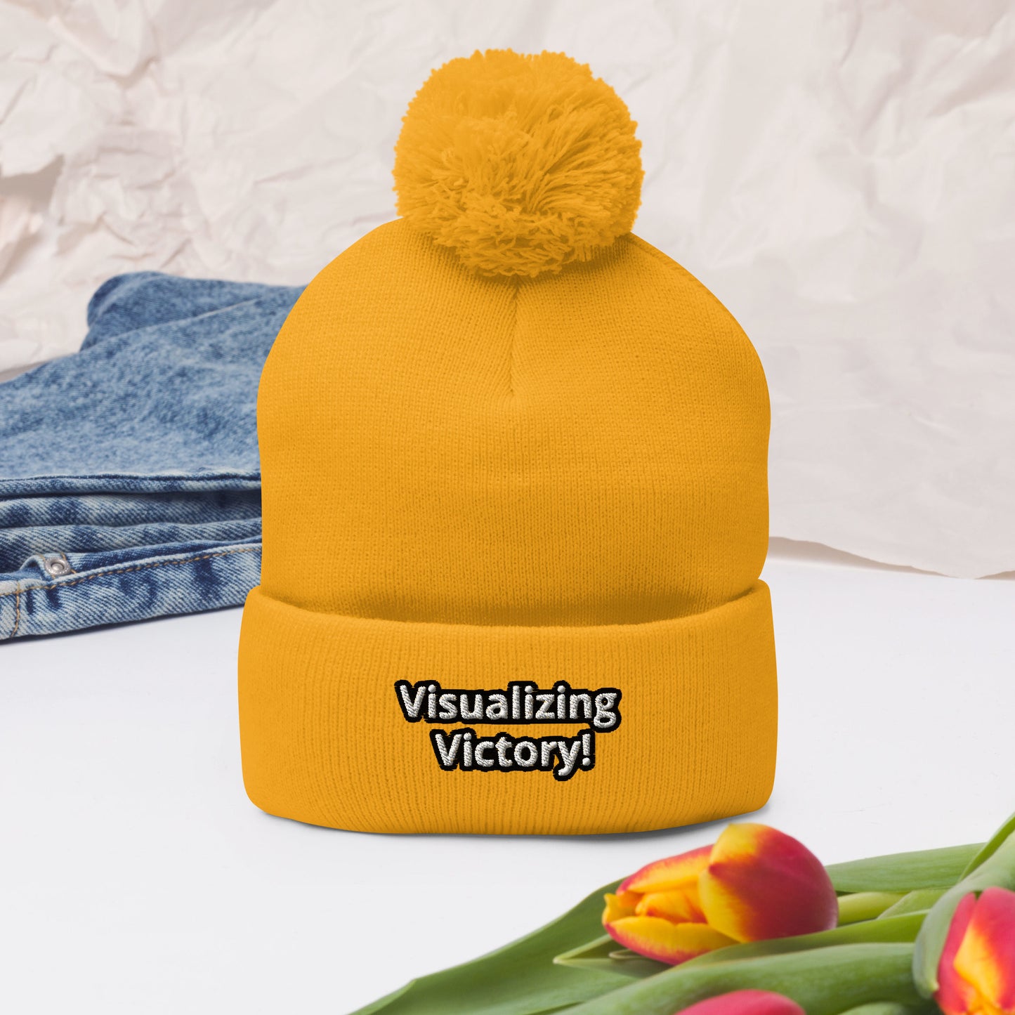 Visualizing Victory! Pom-Pom Beanie