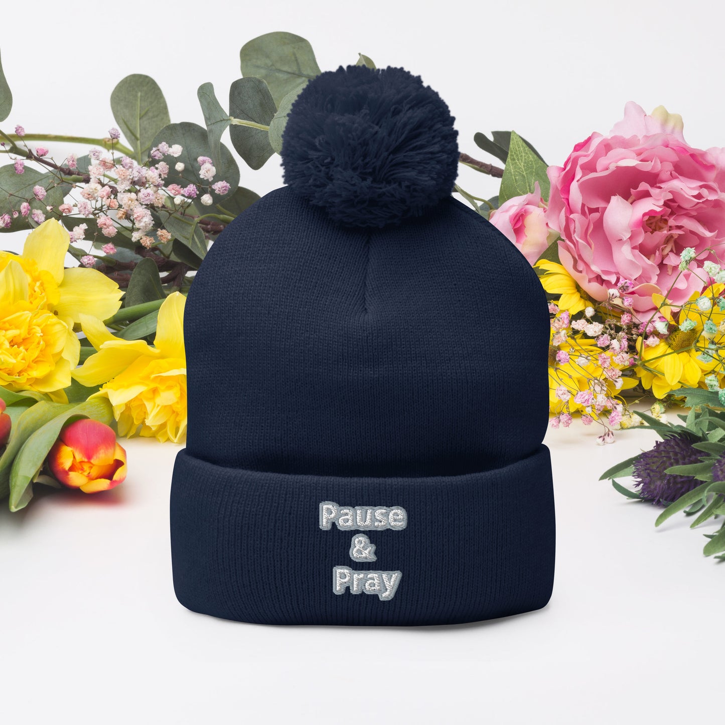 Pause & Pray Pom-Pom Beanie