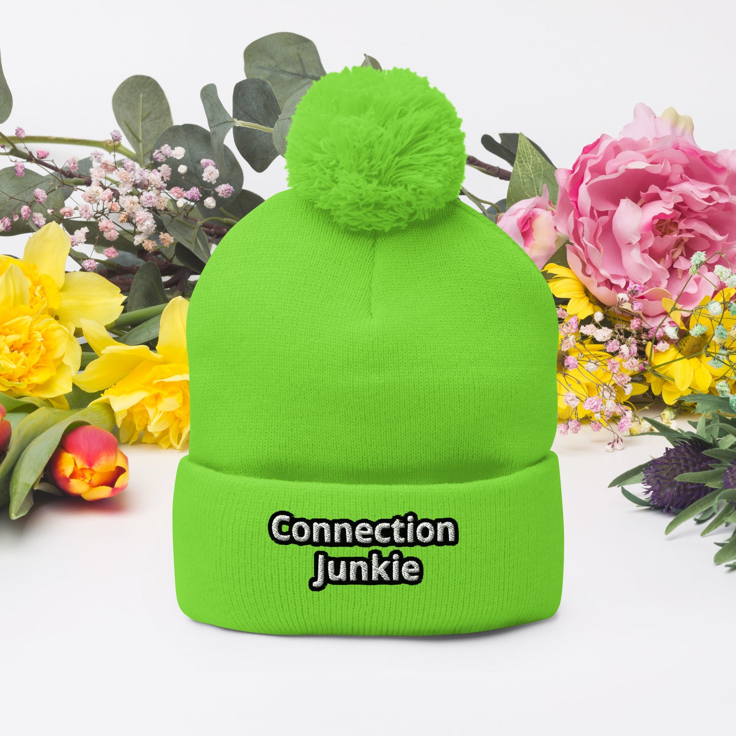 Connection Junkie Pom-Pom Beanie