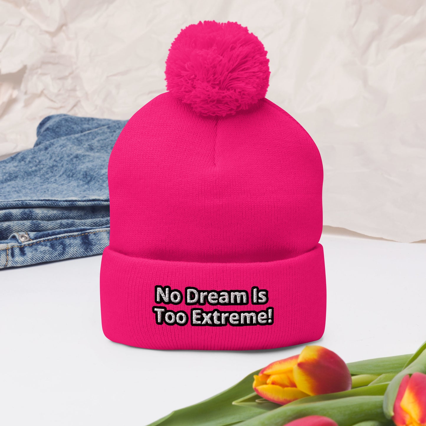 No Dream Is Too Extreme! Pom-Pom Beanie