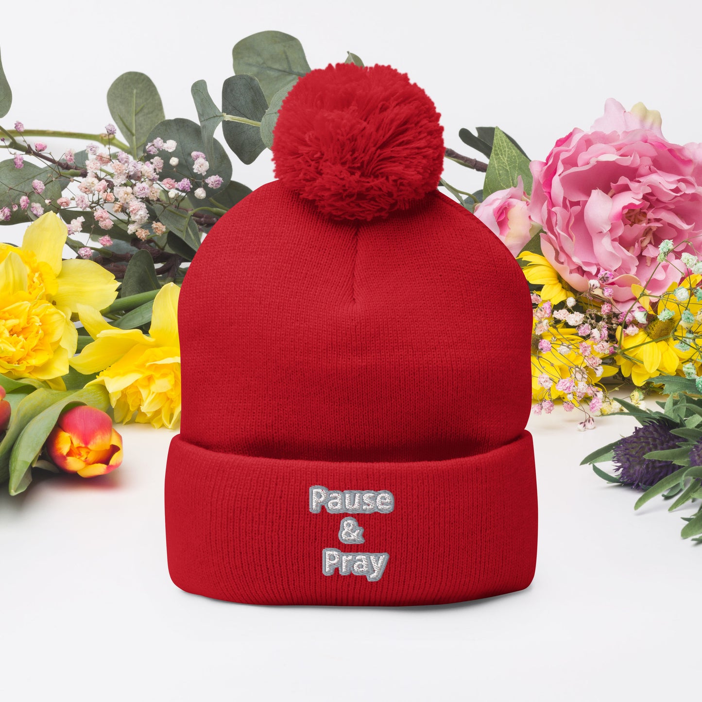 Pause & Pray Pom-Pom Beanie