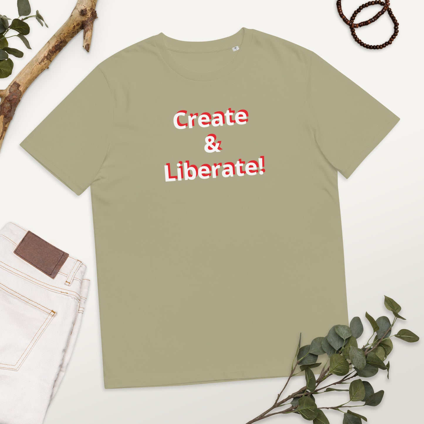 Create & Liberate! Unisex organic cotton t-shirt