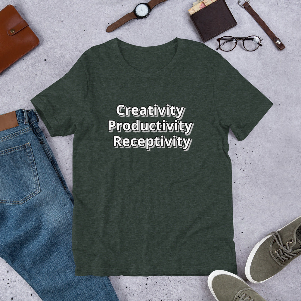 Creativity Productivity Receptivity  Unisex t-shirt